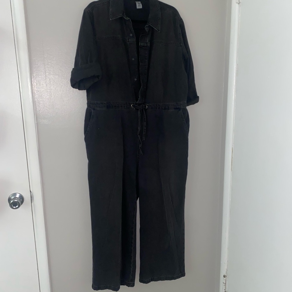& Denim Black Denim Jumpsuit